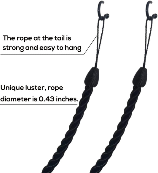 Curtain Tiebacks Ropes, Curtain Tie Backs Holdbacks Black 2 Pack