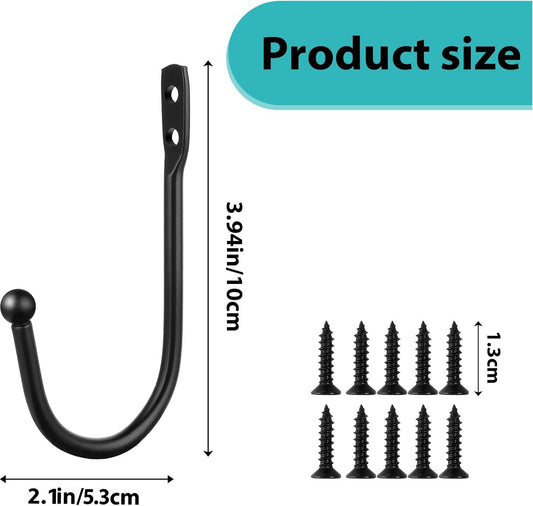 8 Pcs Curtain Tie Backs, Black, Metal Curtain Holdbacks (8pcs-Small)