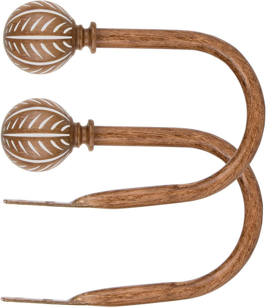KAMANINA Wood Curtain Holdbacks 2pcs Small