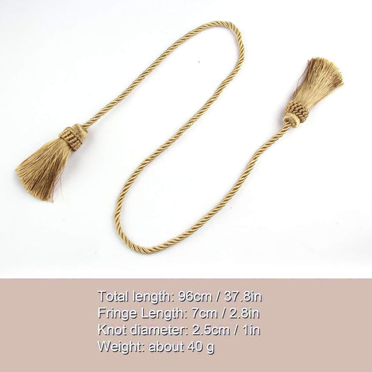 Curtain Tiebacks Handmade Curtain Holdbacks Rope with Tassel