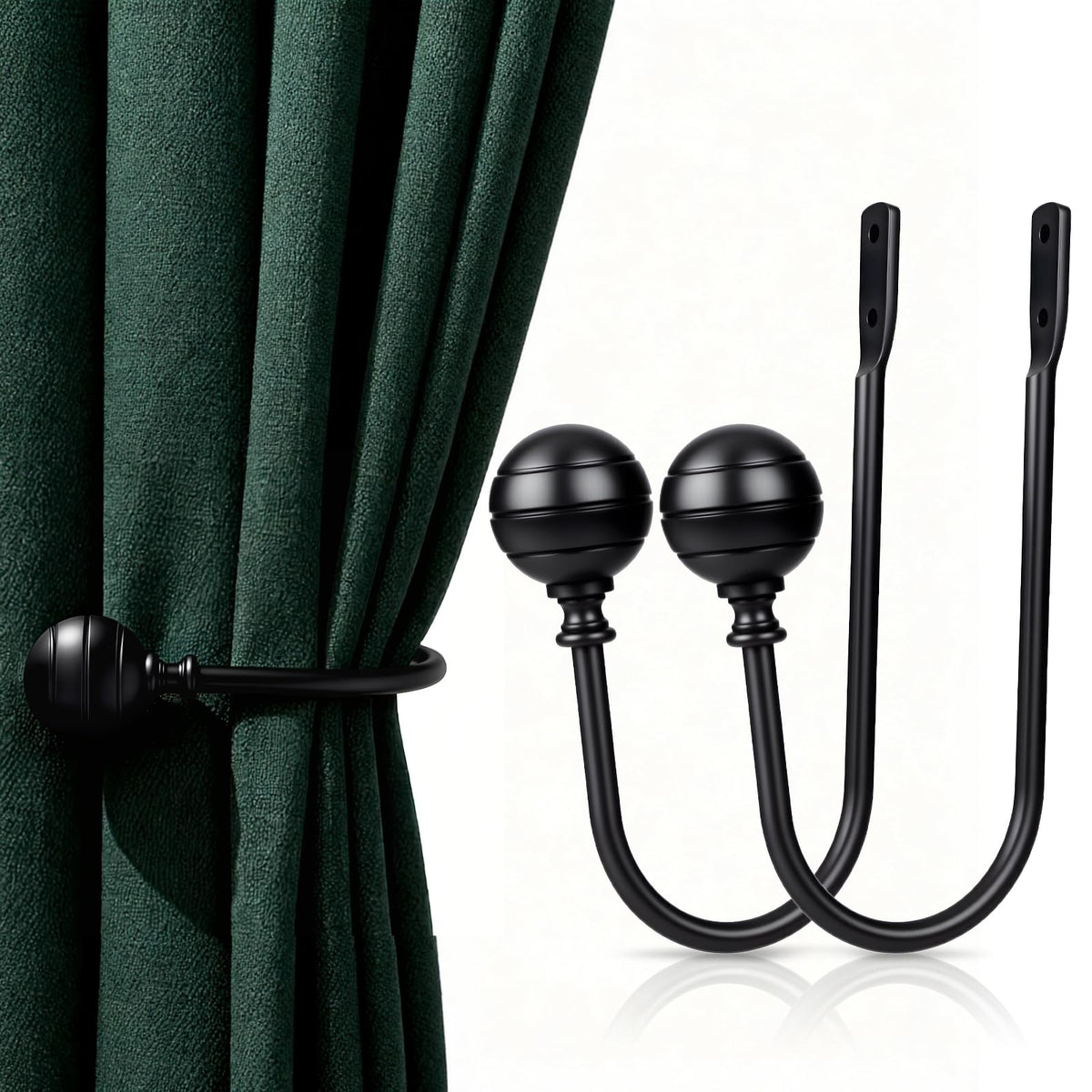 Curtain Holdbacks Tiebacks, 4pcs Curtains Holder Hooks for Home Decor