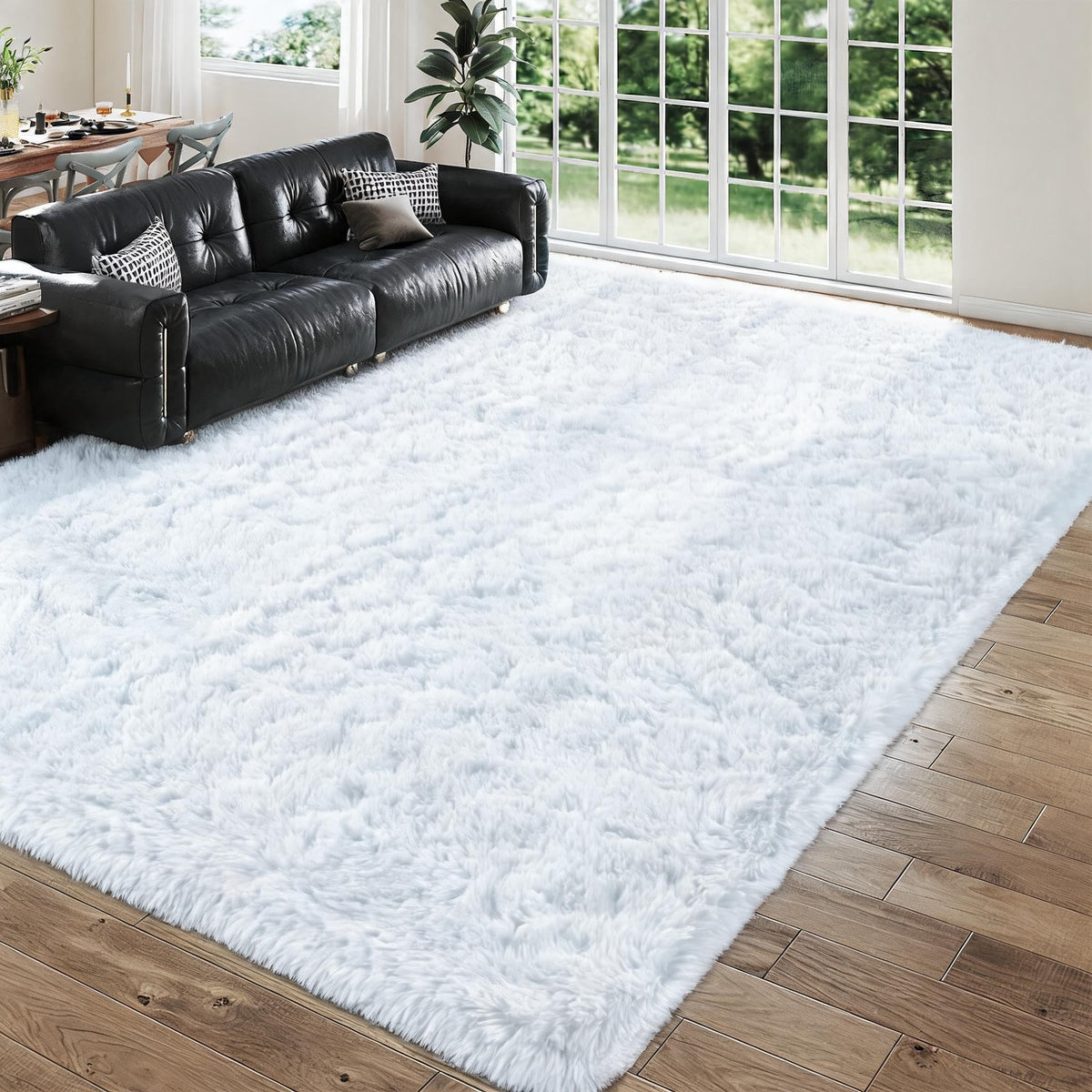 Orange 8x10 Area Rugs for Living Room Bedroom, Soft Plush Fluffy Large Rug