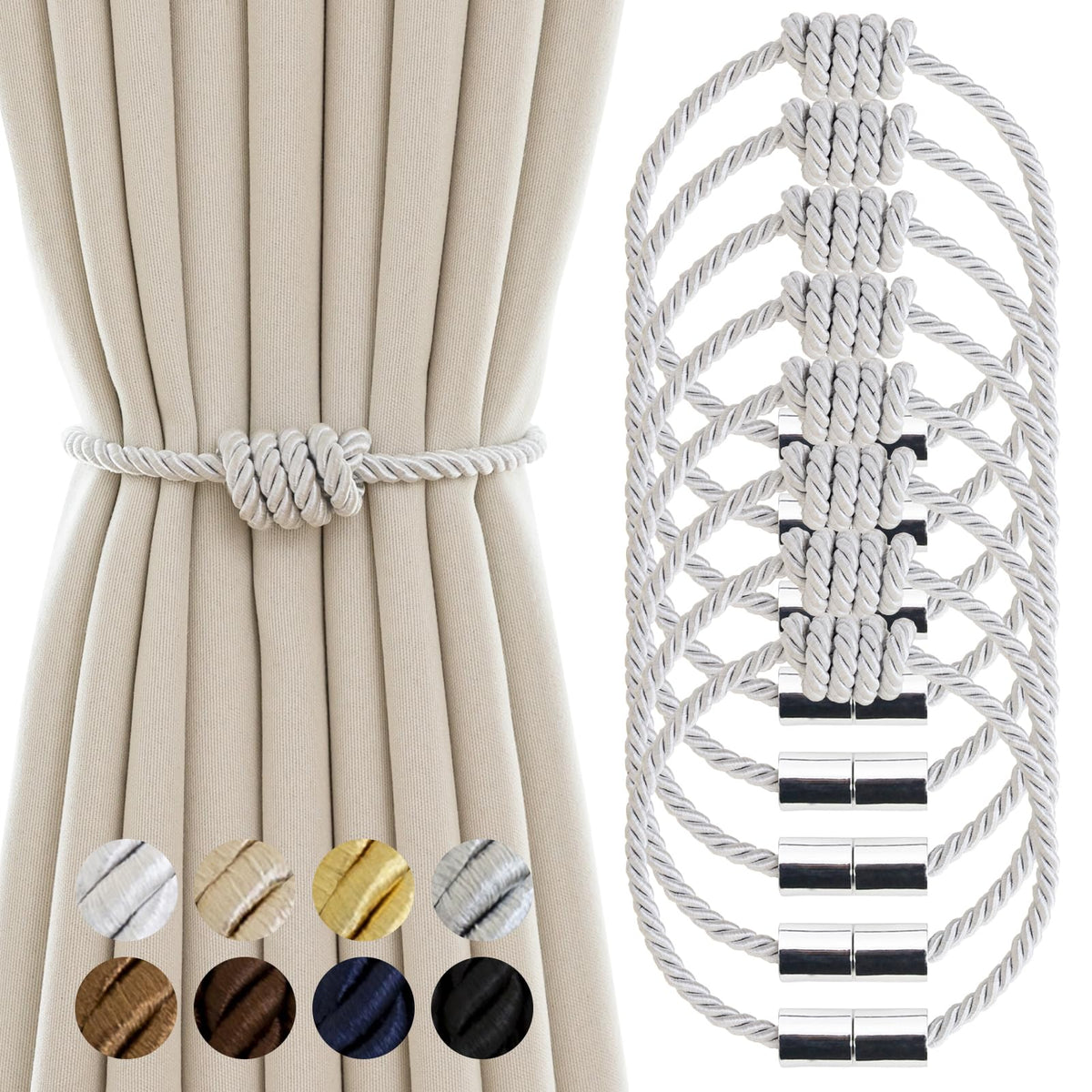 Curtain Tiebacks Magnetic Decorative Rope Tie Backs Holdbacks Contoeey