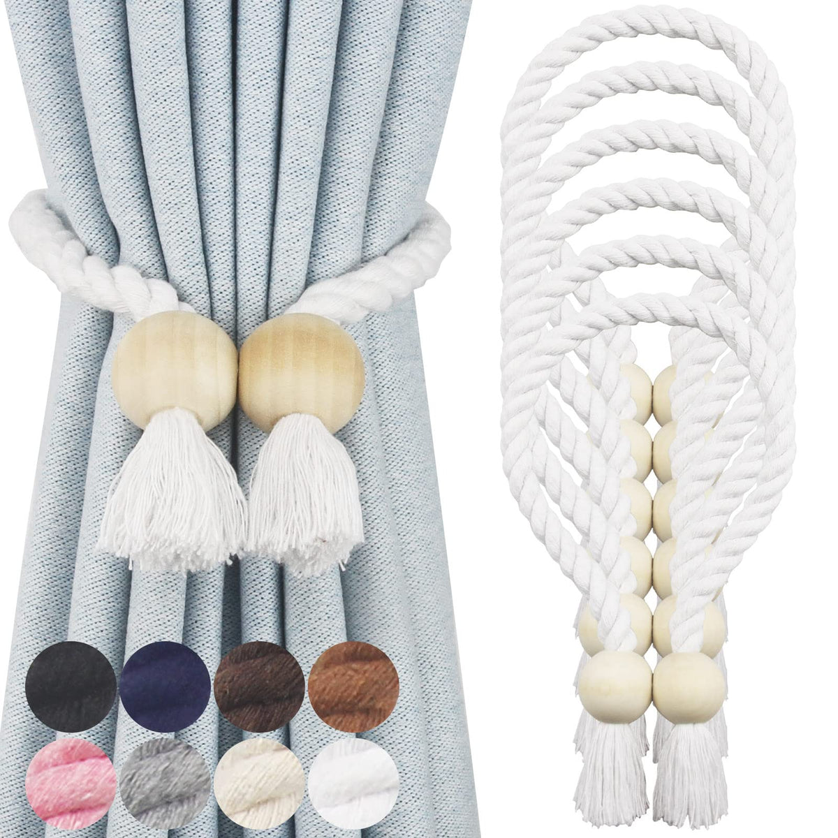 Magnetic Curtain Tiebacks Decorative Tie Back Drapes Holdbacks Nieffeiy