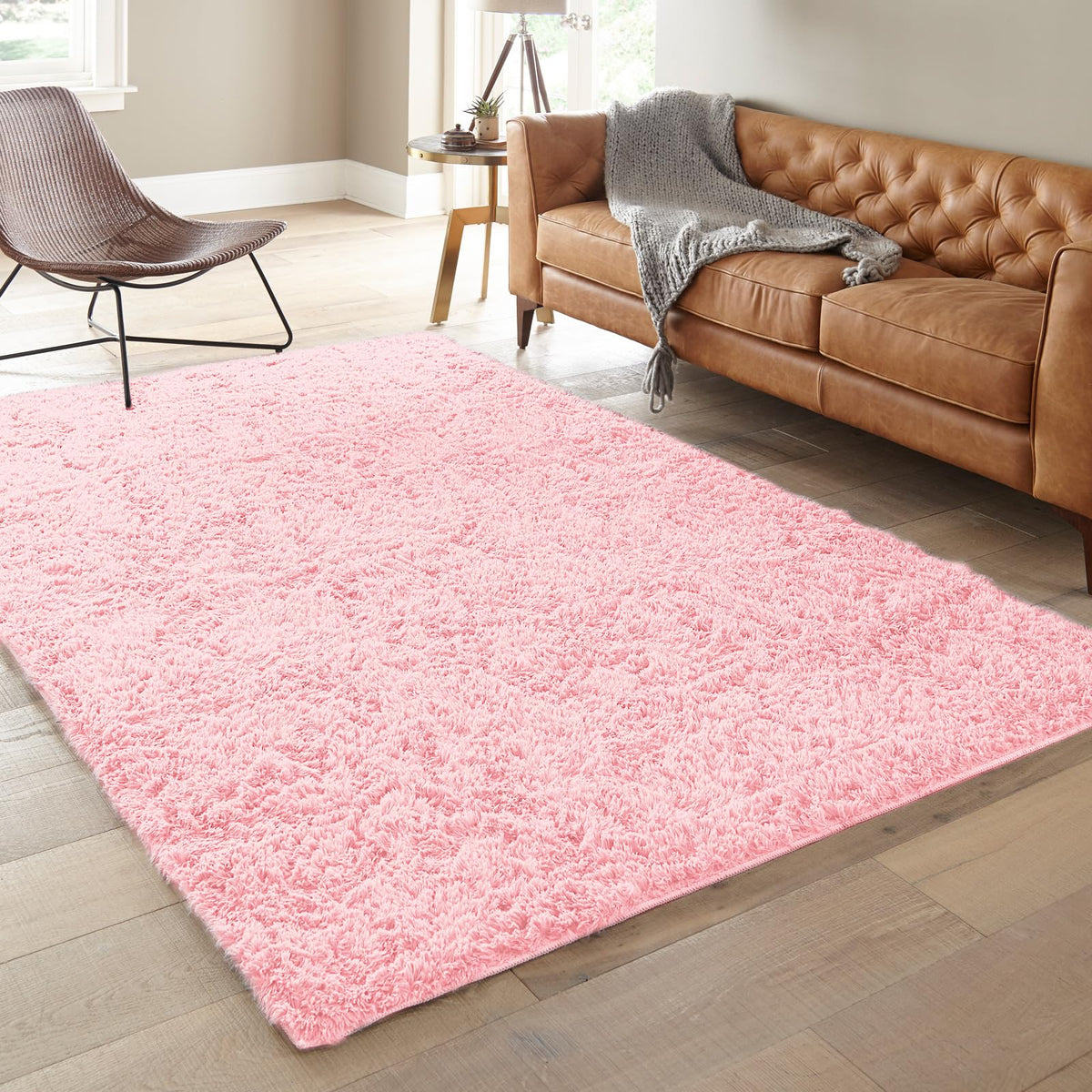 Ophanie 8x10 Area Rugs for Living Room,Upgrade Non-Slip Fluffy Soft Large Shag Bedroom Carpet, Grey Big Indoor Thick Rug,Gray Carpets for Room Dorm Decor with Over 99 pcs Pile fibers
