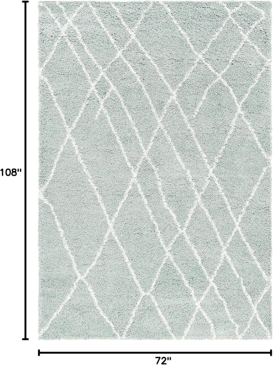 Rugs.com - Soft Touch Shag Rug – 6' 1 x 9' Sage Green Plush Shag Rug – Ultra Soft High Pile Area Rug for Bedroom, Living Room, and Home Office