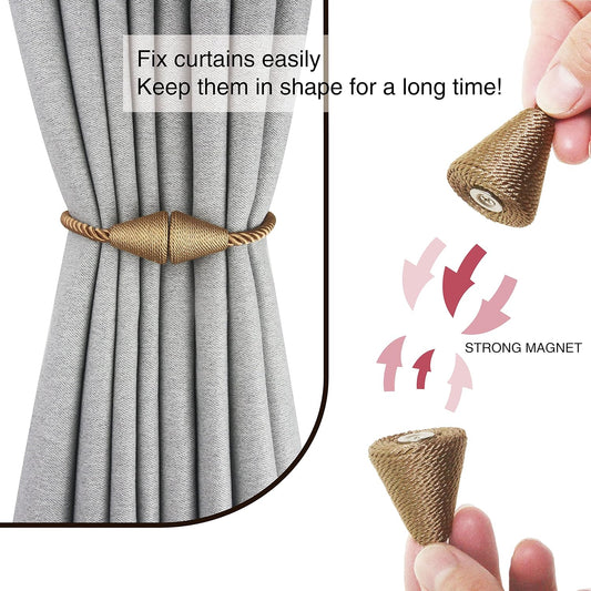 Magnetic Curtain Tiebacks Rope Decorative Holdbacks for Drapes Nieffeiy