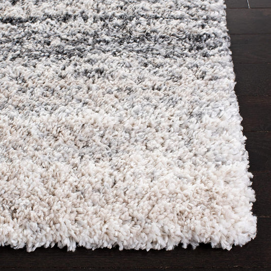 SAFAVIEH Fontana Shag Collection Area Rug - 10' x 14', Ivory & Grey, Modern Design, Non-Shedding & Easy Care, 2-inch Thick Ideal for High Traffic Areas in Living Room, Bedroom (FNT852A)