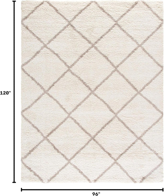 SAFAVIEH Hudson Shag Rug 8'x10', Soft Plush Moroccan Ivory & Beige SGH281D