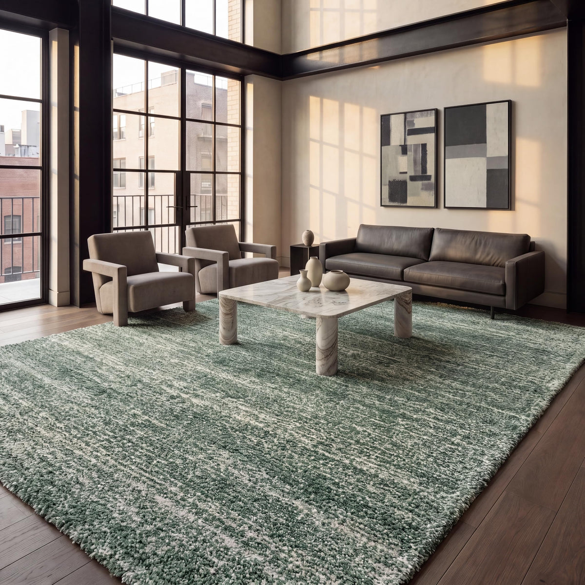 SAFAVIEH Hudson Shag Rug 10x14, Plush X-Large Ivory & Grey SGH295B