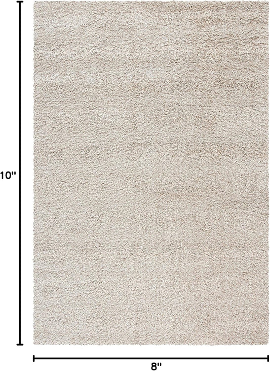 SAFAVIEH Area Rug 8x10 - California Shag Collection - Large - Beige, Non-Shedding & Easy to Clean, Ultra Plush Thick Pile, Ideal for Living Room, Bedroom, Dining Space (SG151-1313)