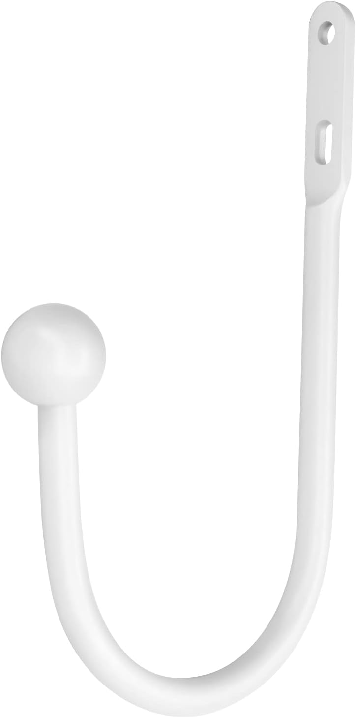 VRSS 6" L x 3" W Wall Mount Curtain Tiebacks Drapery Holdbacks White, 4Pcs