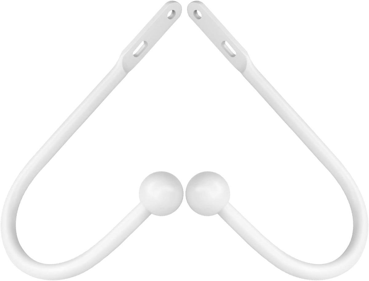 VRSS 6" L x 3" W Wall Mount Curtain Tiebacks Drapery Holdbacks White, 4Pcs