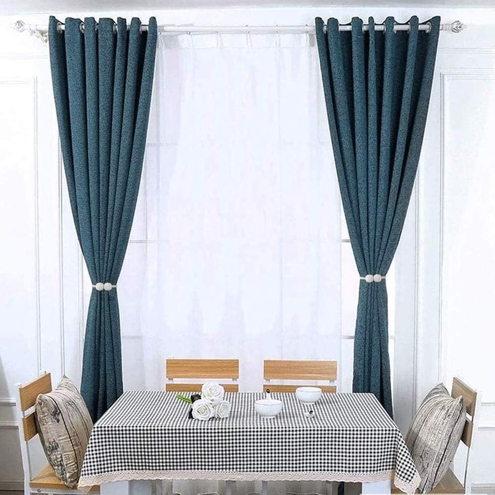 MELALUXE 6 Pack Magnetic Curtain Tiebacks, Decorative Curtain Holdbacks for Window Décor (Grey)