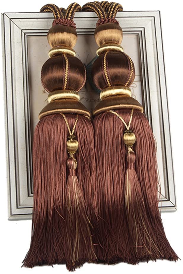 Paired Lantern Single Hanging Ball Tassels Curtains Buckle Sling Binding Lantern Tiebacks Handcrafted Braided Buckle Drapery Curtain Holdbacks Window Treatments for Home 2 Pack