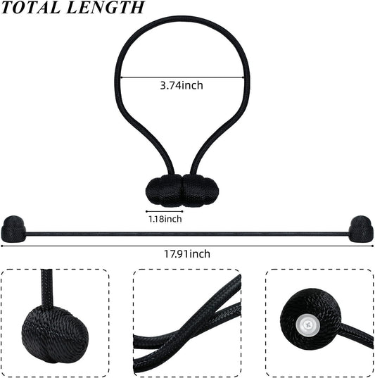 Tifanso 4PCS Black Boho No Drill Magnetic Curtain Tiebacks for Home Decor