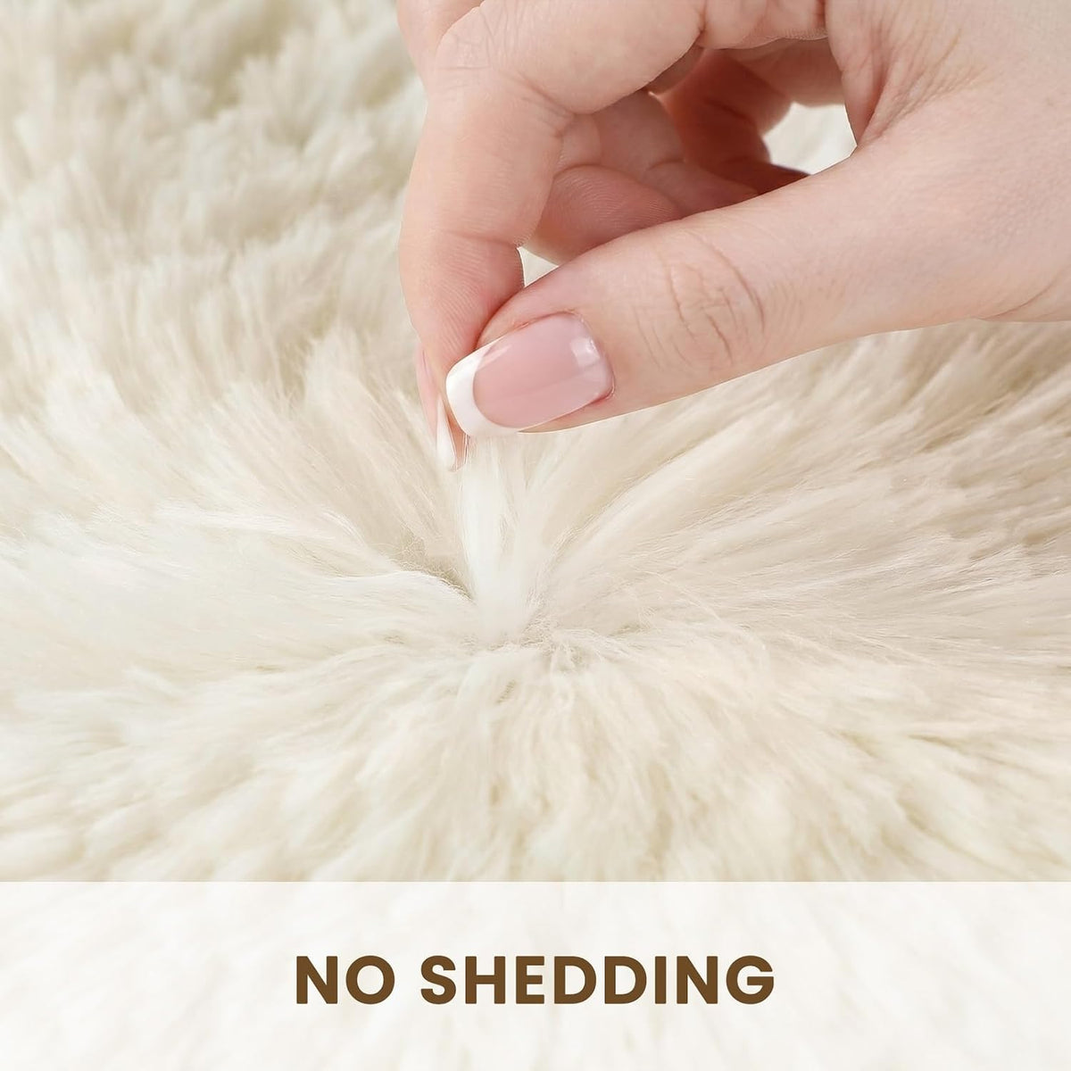 Sour Lemon 8x10 Area Rugs for Bedroom Living Room, Fluffy Shag Cream