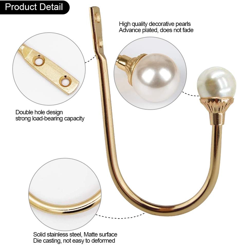 COCIVIVRE 2 Pack Curtain Holdbacks Wall Mounted Curtain Tiebacks Hooks
