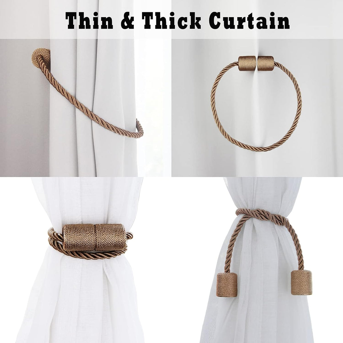 Magnetic Curtain Tiebacks Holdbacks Decorative Tie Backs for Windows Porlau