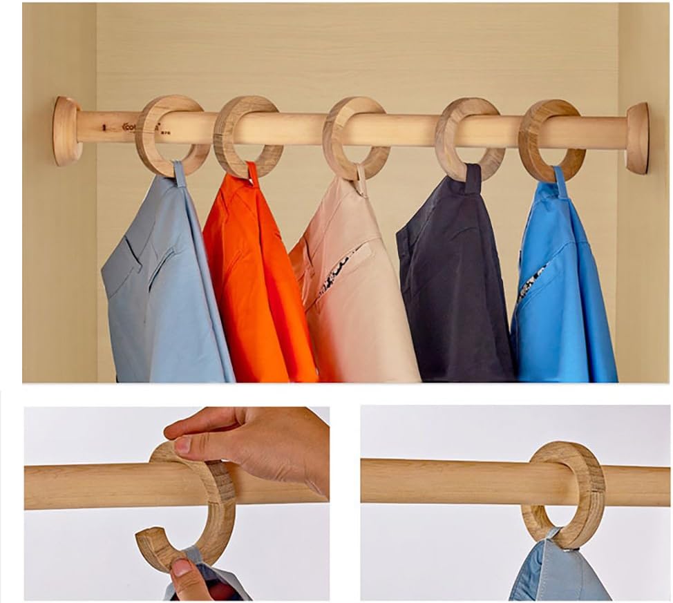 NICE PURCHASE 2 Pcs Wooden Curtain Tiebacks Holdbacks European Classic Retro Window Home Office Decorative Drapes Holders Strong Magnetic Clean Durable - Multifunctional Also Wood Pants Hanger (A)