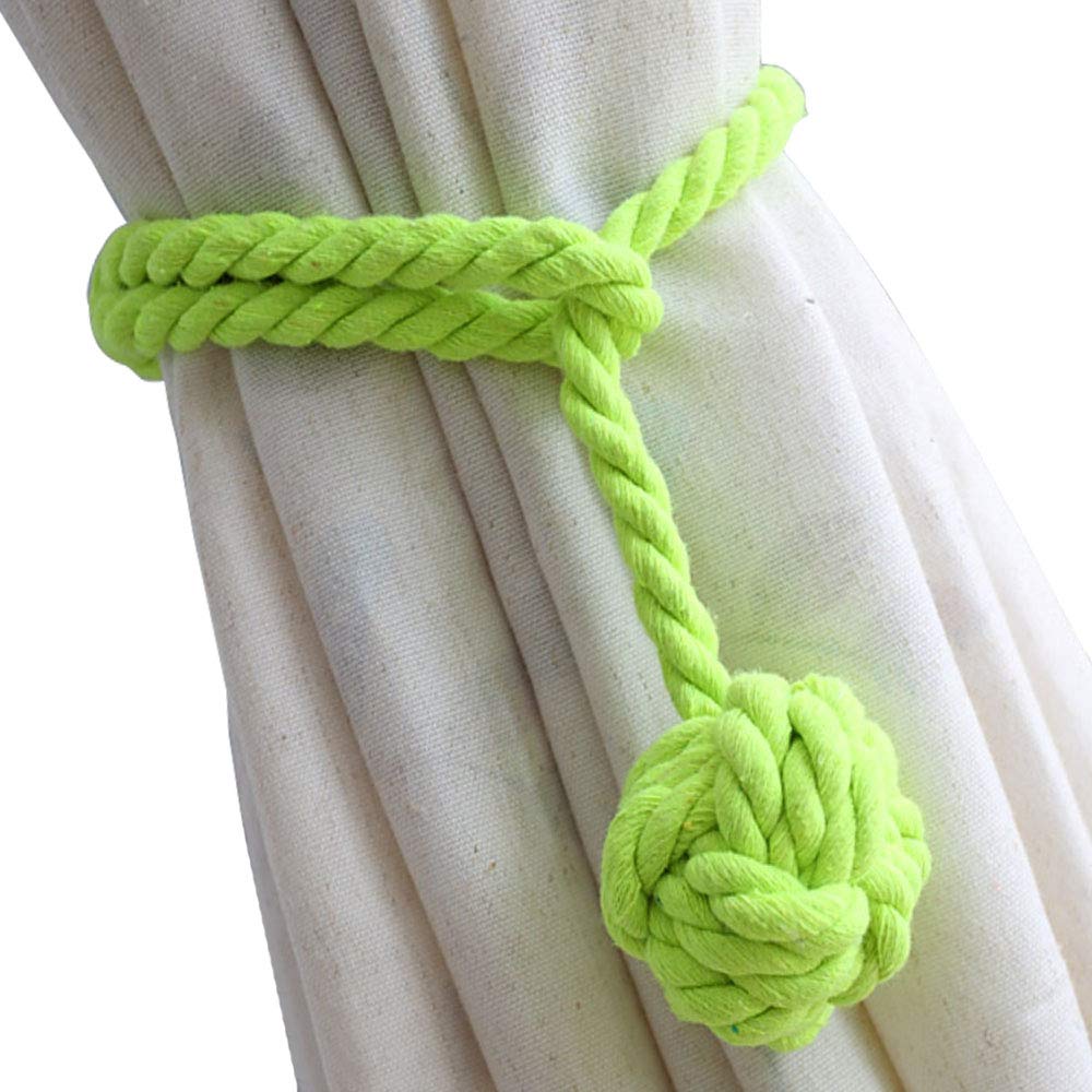 Melaluxe 4 Pack Curtain Tiebacks - Heavy Duty Curtain Rope Tieback, Handmade Rural Decorative Curtain Holdbacks (Beige)