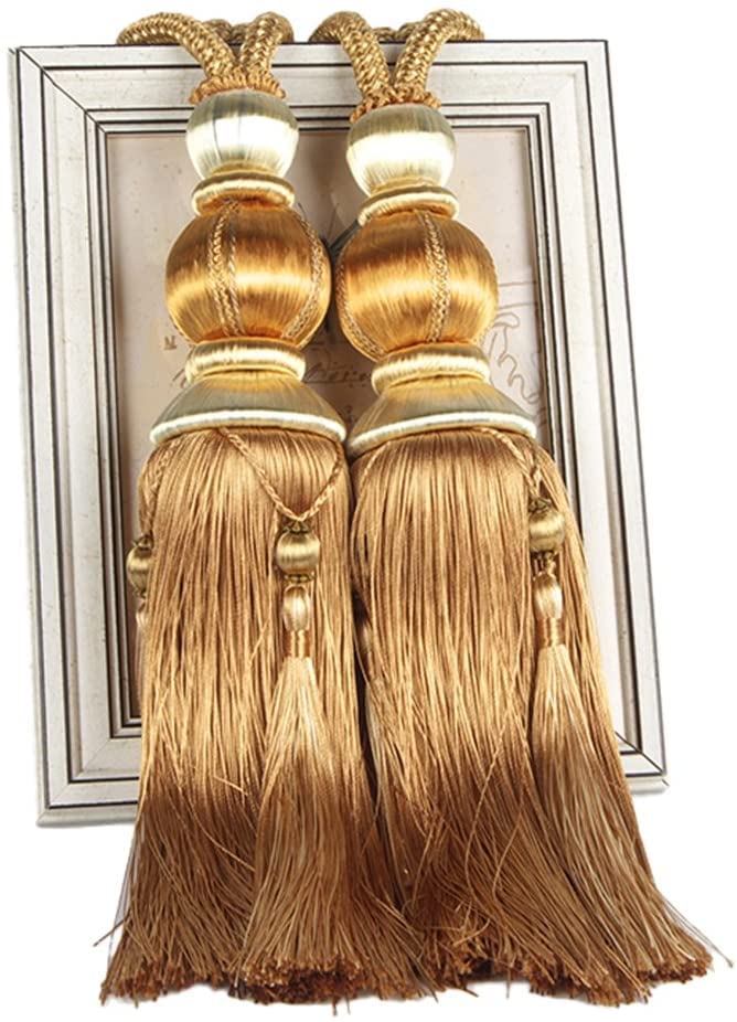 Paired Lantern Single Hanging Ball Tassels Curtains Buckle Sling Binding Lantern Tiebacks Handcrafted Braided Buckle Drapery Curtain Holdbacks Window Treatments for Home 2 Pack