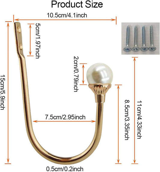 COCIVIVRE 2 Pack Curtain Holdbacks Wall Mounted Curtain Tiebacks Hooks