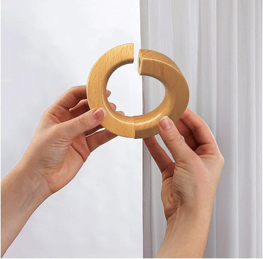 NICE PURCHASE 2 Pcs Wooden Curtain Tiebacks Holdbacks European Classic Retro Window Home Office Decorative Drapes Holders Strong Magnetic Clean Durable - Multifunctional Also Wood Pants Hanger (A)