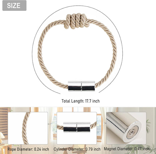 Curtain Tiebacks Magnetic Decorative Rope Tie Backs Holdbacks Contoeey