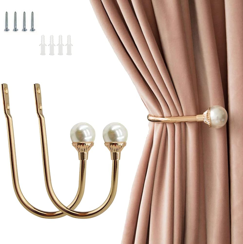 COCIVIVRE 2 Pack Curtain Holdbacks Wall Mounted Curtain Tiebacks Hooks