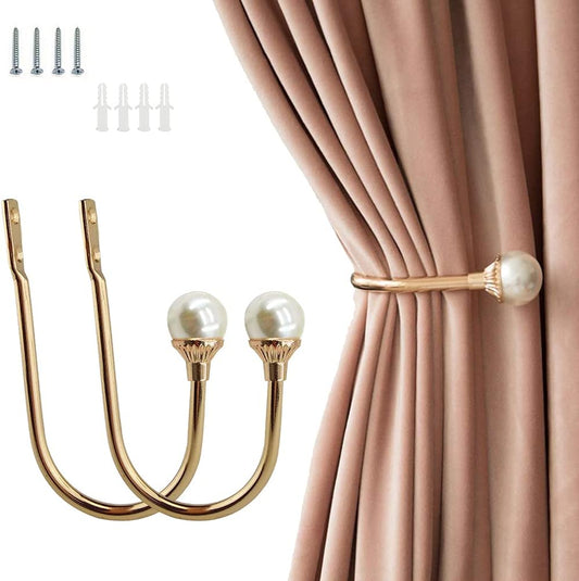 COCIVIVRE 2 Pack Curtain Holdbacks Wall Mounted Curtain Tiebacks Hooks