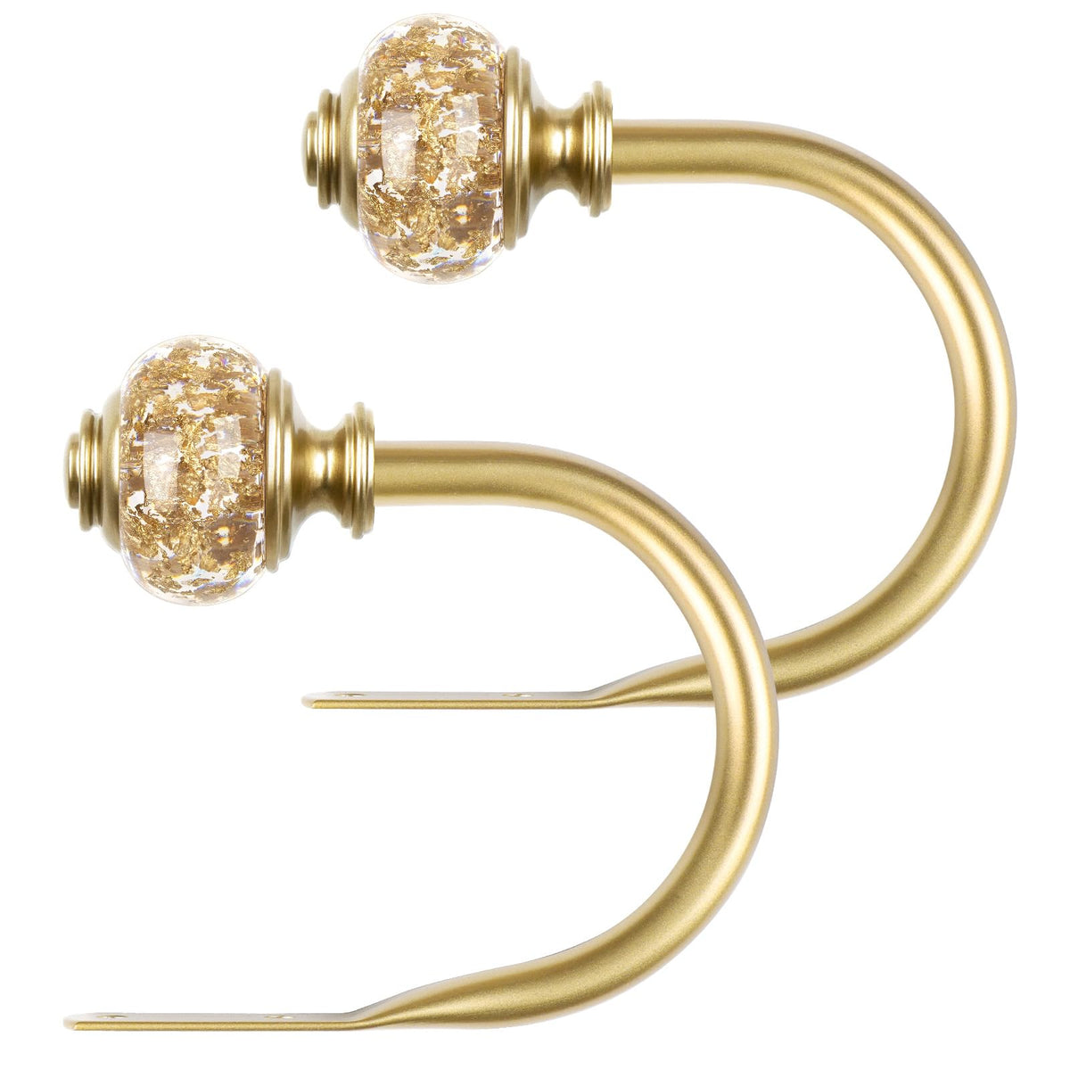 USFOOK Gold Curtain Holdbacks, Decorative Drapery Tiebacks, 2 Pack/1 Pair