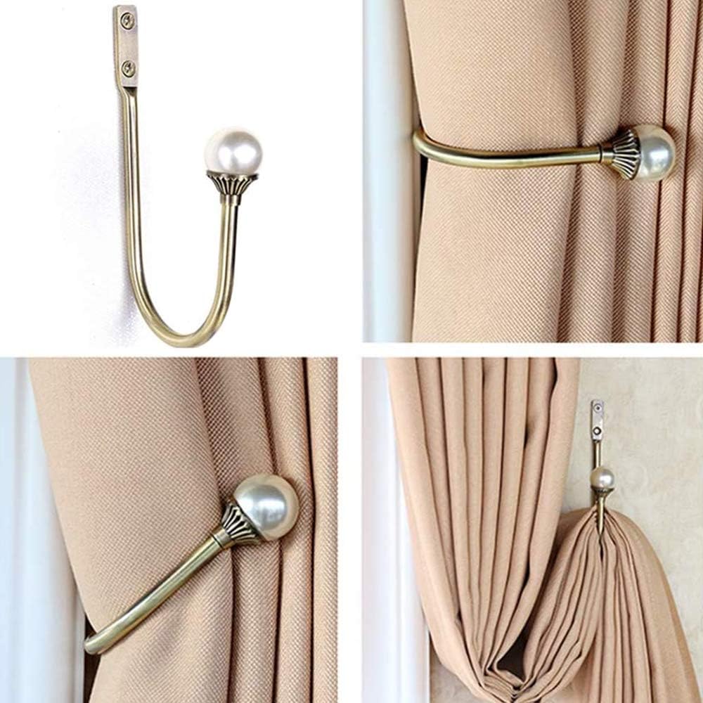 COCIVIVRE 2 Pack Curtain Holdbacks Wall Mounted Curtain Tiebacks Hooks