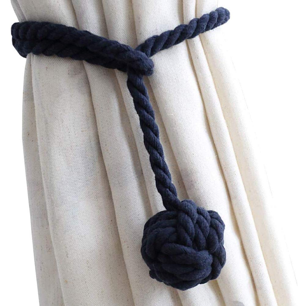 Melaluxe 4 Pack Curtain Tiebacks - Heavy Duty Curtain Rope Tieback, Handmade Rural Decorative Curtain Holdbacks (Beige)
