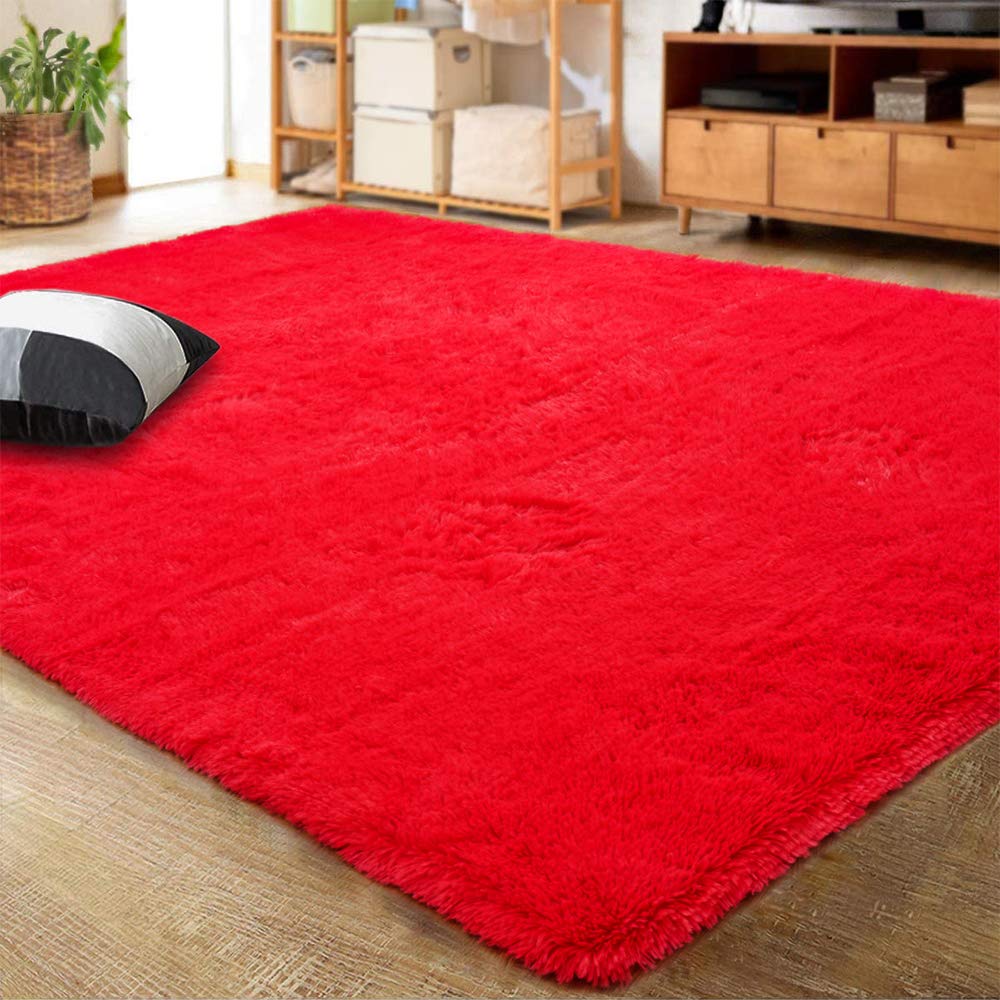 LOCHAS Area Rugs Fluffy Living Room Carpets for Kids Bedroom 6x9, Cream