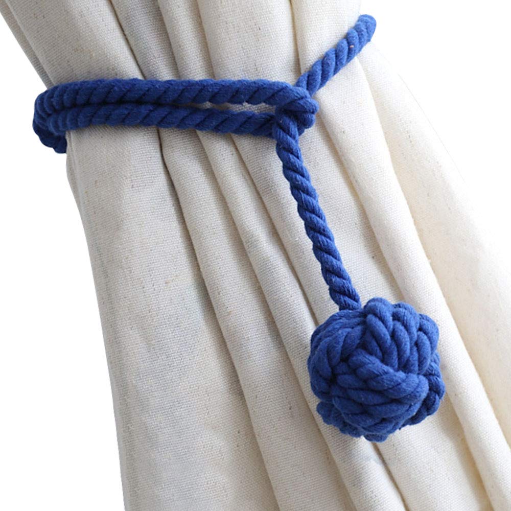 Melaluxe 4 Pack Curtain Tiebacks - Heavy Duty Curtain Rope Tieback, Handmade Rural Decorative Curtain Holdbacks (Beige)