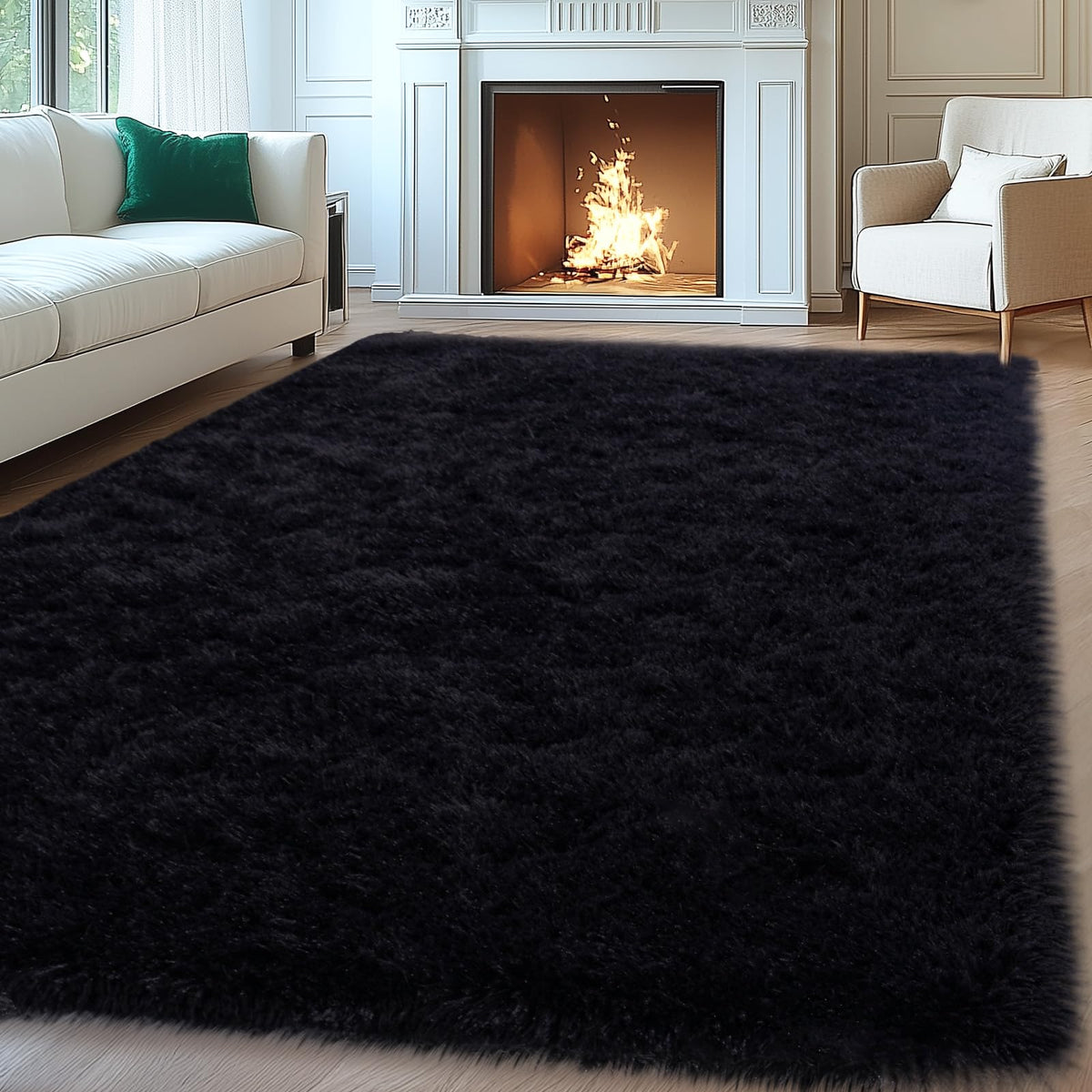 Mugorn 8x10 Area Rugs for Living Room, Large Fluffy Cream White Rugs