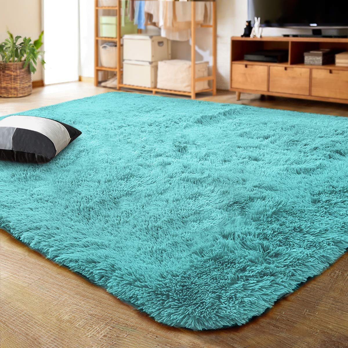 LOCHAS Area Rugs Fluffy Living Room Carpets for Kids Bedroom 6x9, Cream