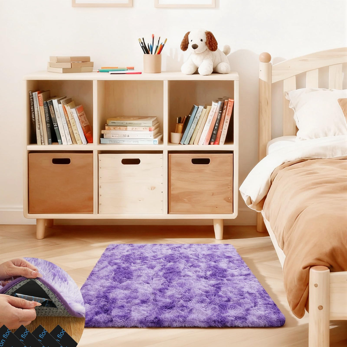 5x7 Large Fluffy Area Rugs for Living Room Bedroom, Light Tan