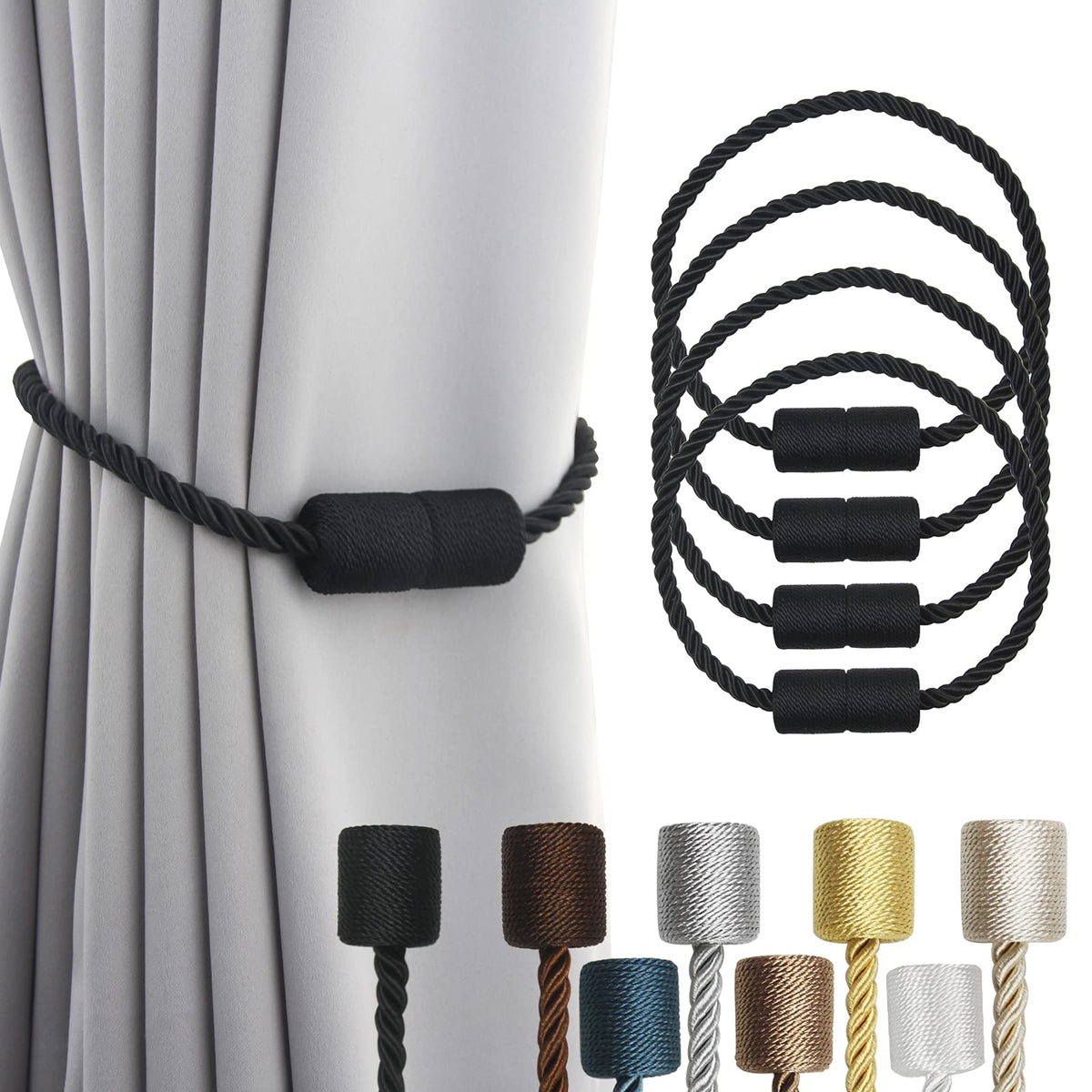 Magnetic Curtain Tiebacks Holdbacks Decorative Tie Backs for Windows Porlau