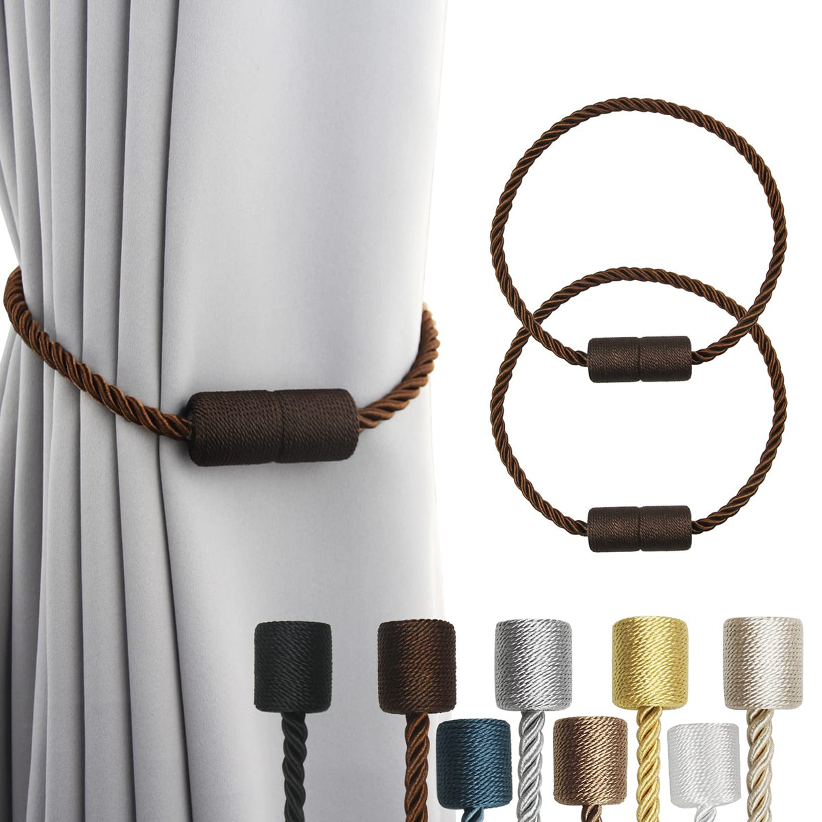 Magnetic Curtain Tiebacks Holdbacks Decorative Tie Backs for Windows Porlau