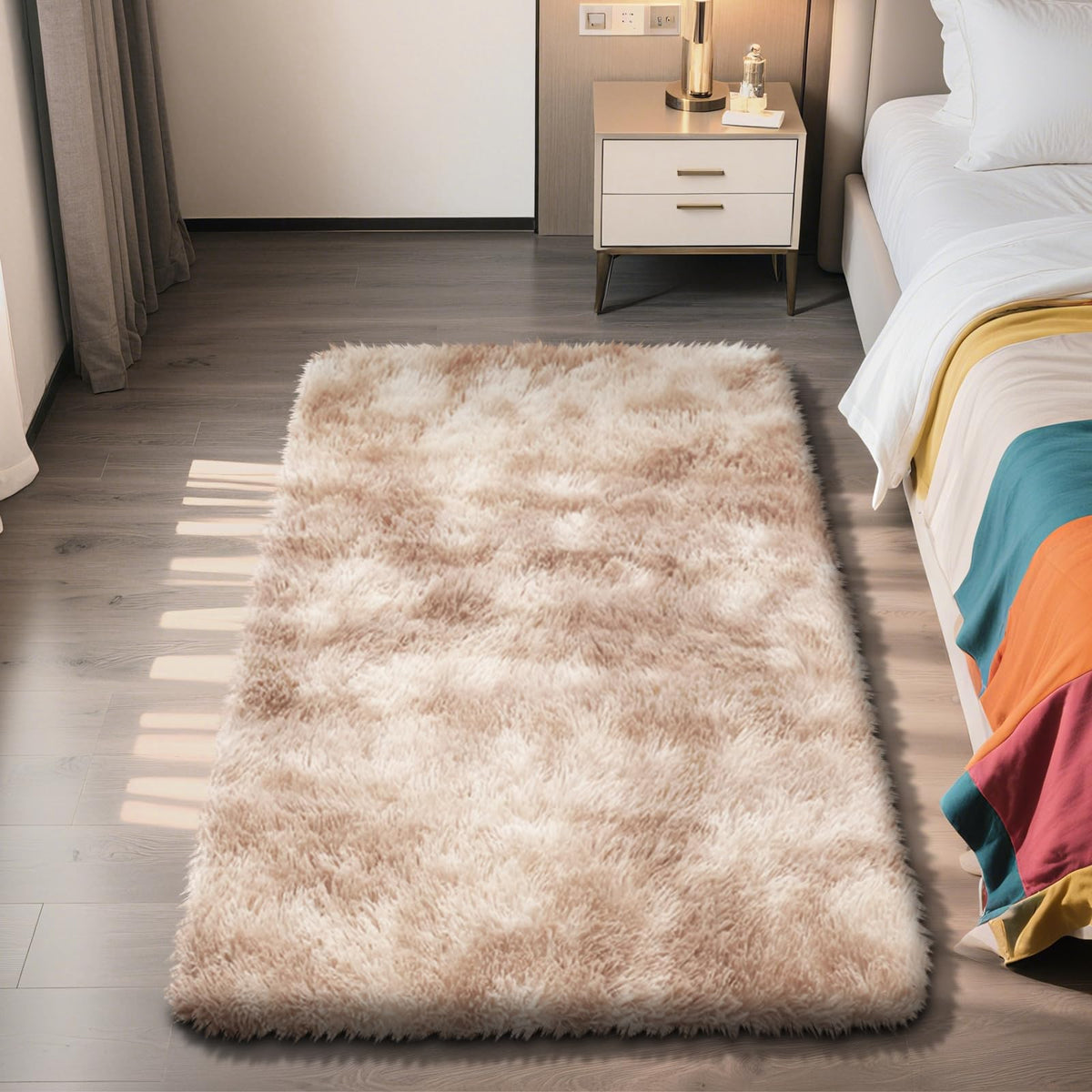 8x10 Fluffy Area Rugs for Living Room,Geometric Shag Area Rug for Bedroom