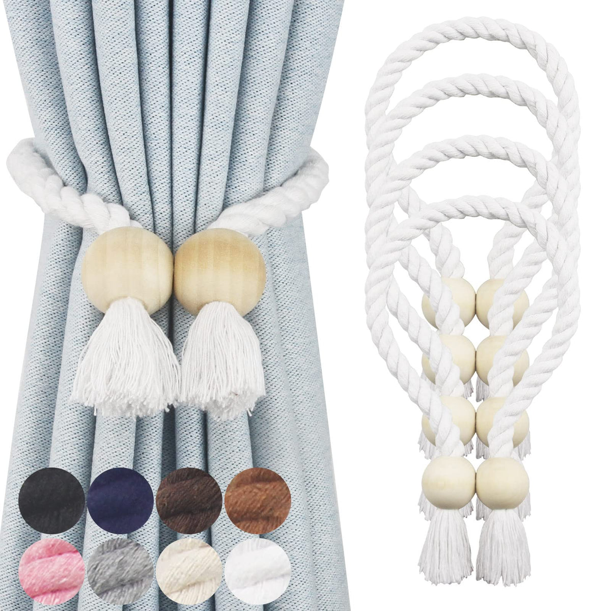 Magnetic Curtain Tiebacks Decorative Tie Back Drapes Holdbacks Nieffeiy