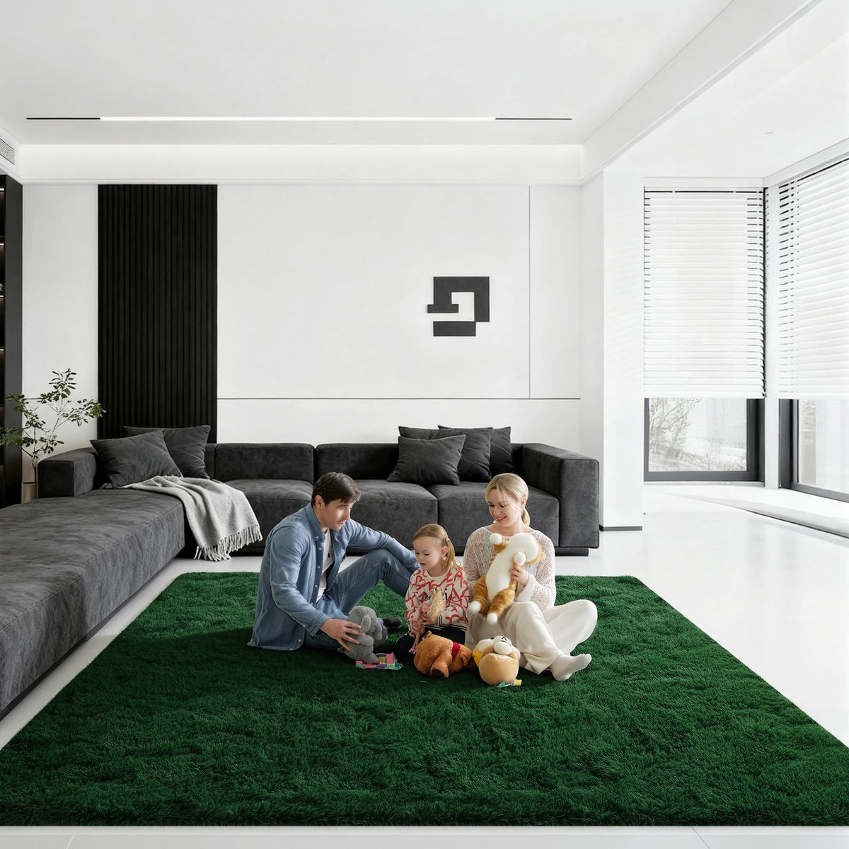 5x7 Large Fluffy Area Rugs for Living Room Bedroom, Light Tan