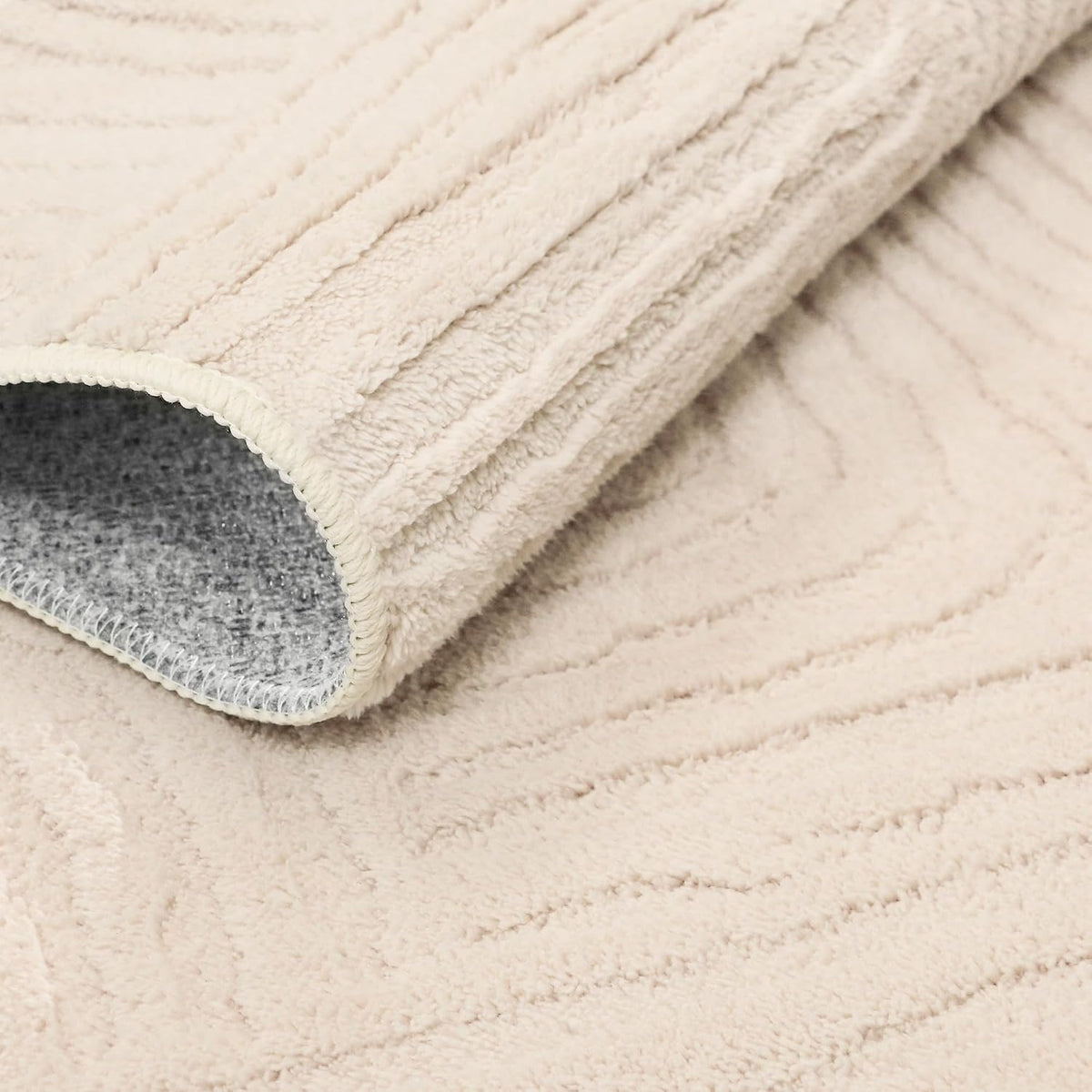 GENIMO Beige Rug 5x7 Washable Area Rugs for Living Room, Soft High Low Pile