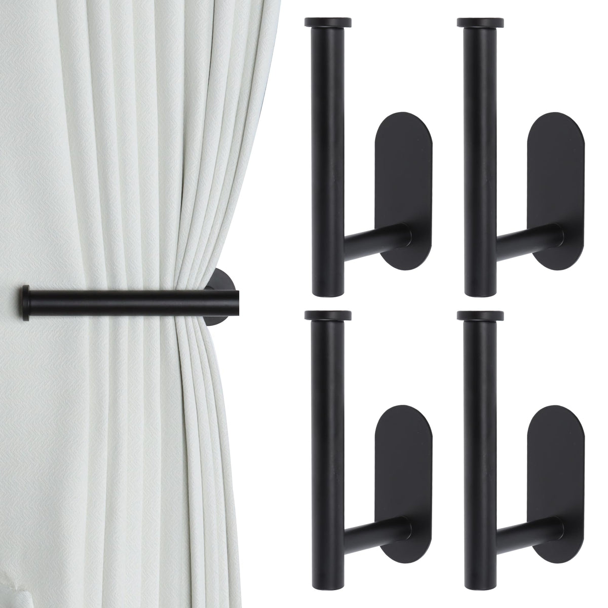 Groleca 2 Pack Adhesive Curtain Holdbacks Curtain Tie Backs, Gold