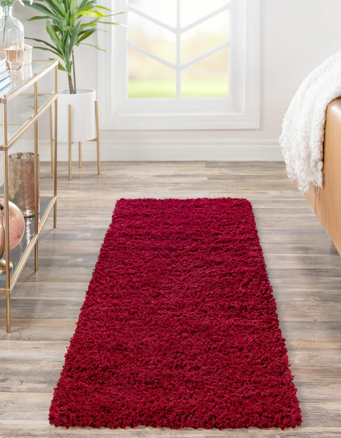 Unique Loom Solid Shag Collection Area Rug (8' x 10' Rectangle, Sandy Brown)
