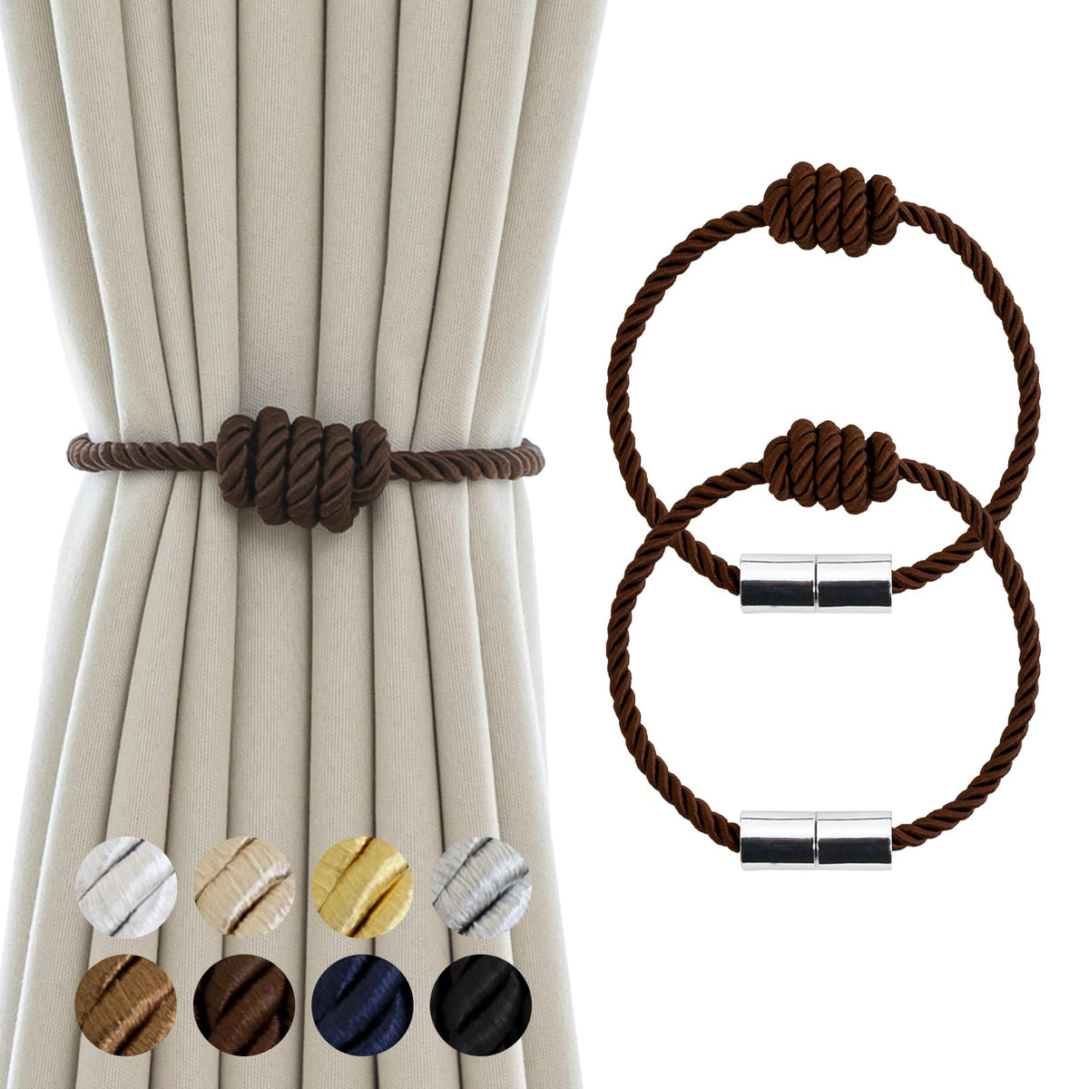 Curtain Tiebacks Magnetic Decorative Rope Tie Backs Holdbacks Contoeey