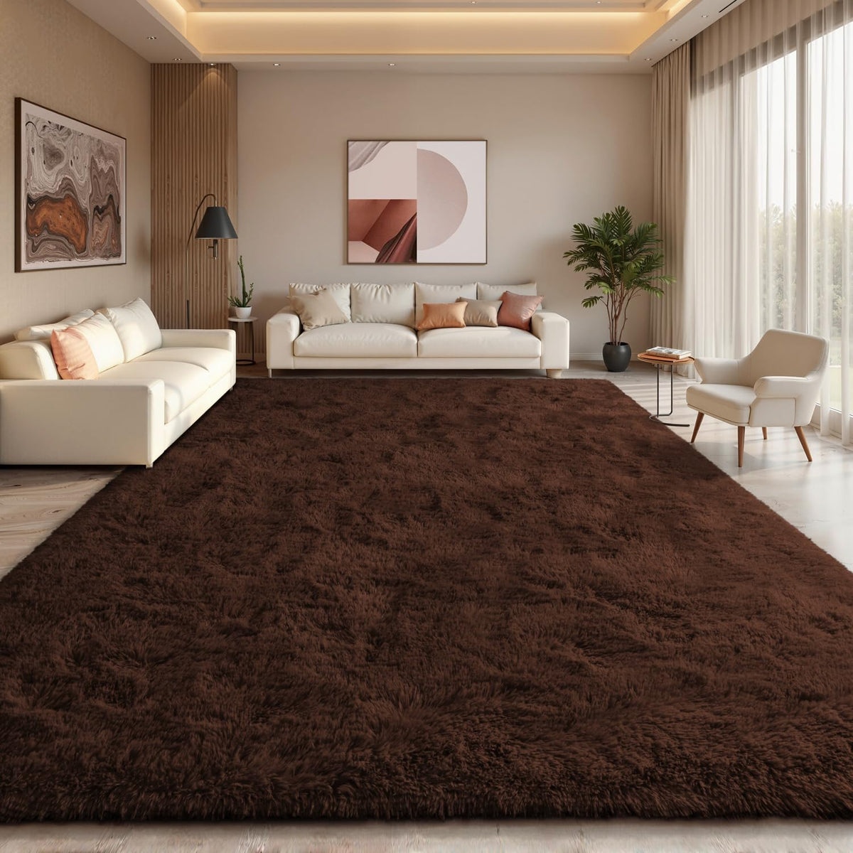 EVOIONOS Pink Round Rug for Bedroom, 4x4 Ft Fluffy Soft Circle Area Rugs for Living Room, Plush Shaggy Circular Carpet for Indoor Floor Bedside Girls Nursery, Machine-Washable Home Decor Aesthetic