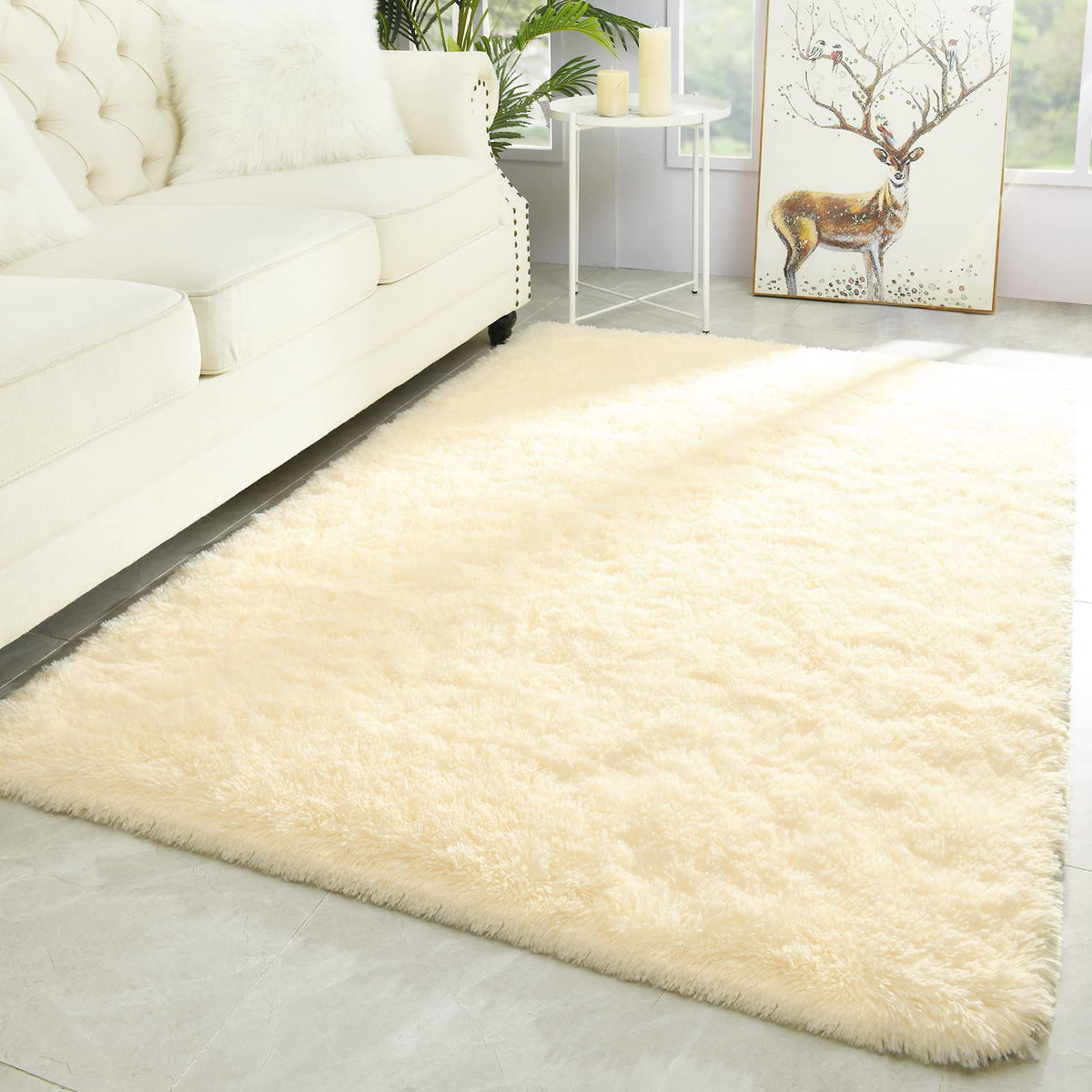 Merelax Soft Modern Indoor Large Shaggy Rug for Livingroom Bedroom Dorm Kids Room Home Decor, Non-Slip Plush Fluffy Furry Fur Area Rugs Comfy Nursery Accent Floor Carpet 9x12 Feet, Black